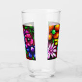 Graffiti Style Blume & Ladybug Rosa Lila Rot Glas (Links)