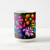 Graffiti Style Blume & Ladybug Rosa Lila Rot Kaffeetasse (Mittel)