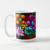 Graffiti Style Blume & Ladybug Rosa Lila Rot Kaffeetasse (Links)