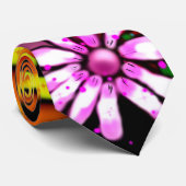 Graffiti Style Blume & Ladybug Rosa Lila Rot Krawatte (Gerollt)