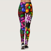 Graffiti Style Blume & Ladybug Rosa Lila Rot Leggings (Rückseite)