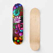 Graffiti Style Blume & Ladybug Rosa Lila Rot Skateboard (Vorderseite)