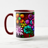 Graffiti Style Blume & Ladybug Rosa Lila Rot Tasse (Links)