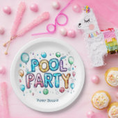 Graffiti Style Buchstaben und Balloons I Pool Part Pappteller (Party)