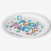 Graffiti Style Buchstaben und Balloons I Pool Part Pappteller (Schrägansicht)