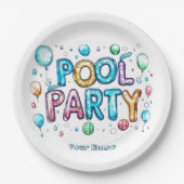 Graffiti Style Buchstaben und Balloons I Pool Part Pappteller (Vorderseite)