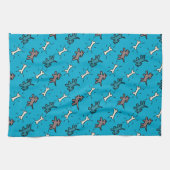 Graffiti style Dogs and Bones Blue Dog Handtuch 5 (Horizontal)