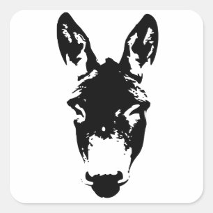 Graffiti Style Donkey oder Mule Street Art Zeichne Quadratischer Aufkleber