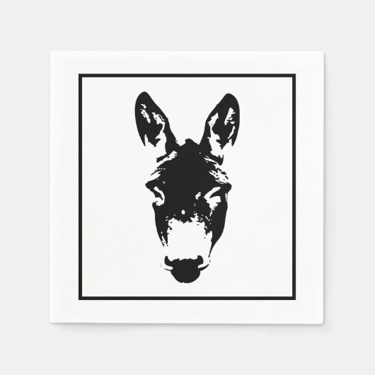 Graffiti Style Donkey oder Mule Street Art Zeichne Serviette (Vorderseite)