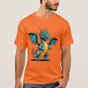 Graffiti-Style-Drache in T-Pose – Witzige Cartoon- T-Shirt