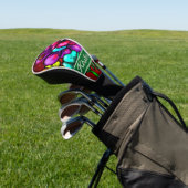 Graffiti Style Flowers & Ladybug Personalized Golf Headcover (In SItu)