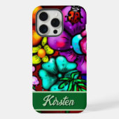 Graffiti Style Flowers & Ladybug Personalized iPhone Hülle (Rückseite)