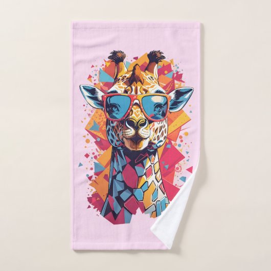 Graffiti Style Giraffe Portrait-58567 Badhandtuch Set (Handtuch)
