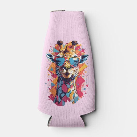 Graffiti Style Giraffe Portrait-58567 Flaschenkühler (Vorderseite)