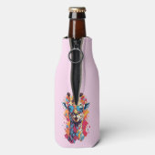 Graffiti Style Giraffe Portrait-58567 Flaschenkühler (Flasche Rückseite)