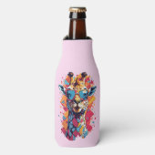 Graffiti Style Giraffe Portrait-58567 Flaschenkühler (Flaschenvorderseite)