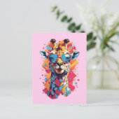 Graffiti Style Giraffe Portrait-58567 Postkarte (Stehend Vorderseite)