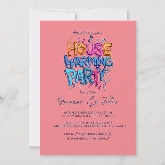 Graffiti Style House Chic Erwärmung Party Einladung (Vorderseite)
