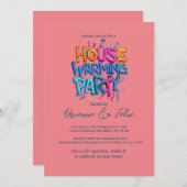 Graffiti Style House Chic Erwärmung Party Einladung (Vorne/Hinten)