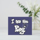 Graffiti Style "I am the King" mit Krone Postkarte (Stehend Vorderseite)