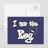 Graffiti Style "I am the King" mit Krone Postkarte (Vorne/Hinten)