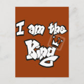 Graffiti Style "I am the King" mit Krone Postkarte (Vorderseite)
