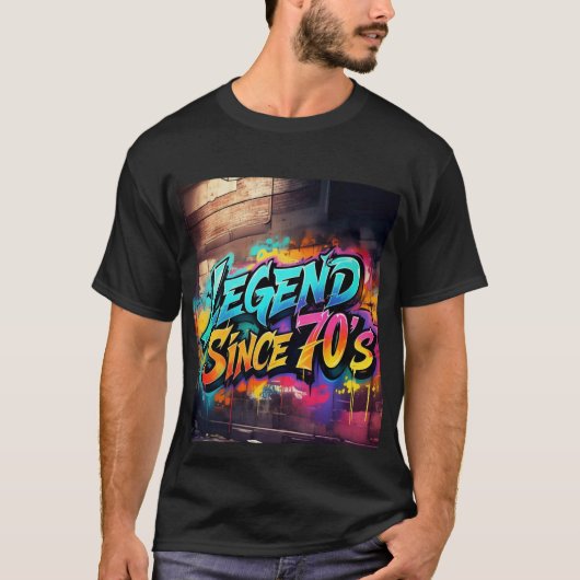 Graffiti-Style "Legend seit den 70er Jahren Mens T T-Shirt (Vorderseite)