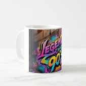 Graffiti-Style "Legend seit den 90er Jahren" Kaffeetasse (Vorderseite Links)