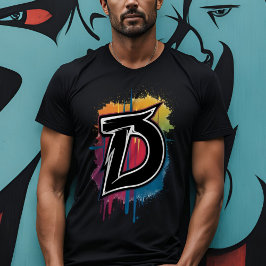 Graffiti Style Letter "D" Mit Monogramm anpassbar T-Shirt