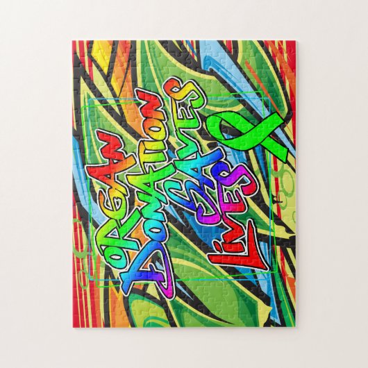 Graffiti Style Organspende Bewusstsein Jigsaw Puz Puzzle (Vertikal)