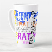 Graffiti style Rat Chinese Year Zodiac L Latte Tas Milchtasse (Linke Ecke)