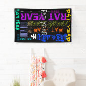 Graffiti style Repeating Rat Metal Year 2020 B Banner (Insitu)