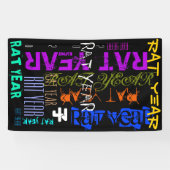 Graffiti style Repeating Rat Metal Year 2020 B Banner (Horizontal)