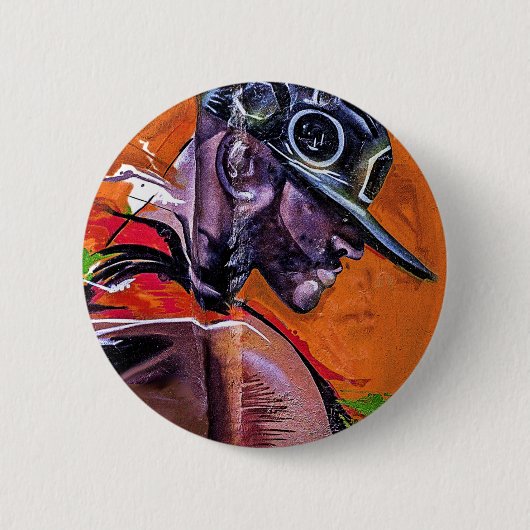 Graffiti Style Skateboarder Typ Button (Vorderseite)