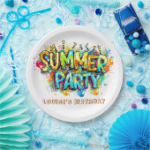 Graffiti Style Summer Party Pappteller (Party)