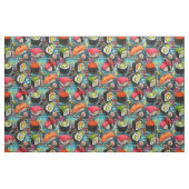 Graffiti Sushi Nahtloses Muster Stoff (Fat Quarter (45,7 x 55,9 cm))