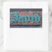 Graffiti-Tag: David Rechteckiger Aufkleber (Tasche)