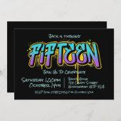 Graffiti Teen 15 Einladung (Vorne/Hinten)