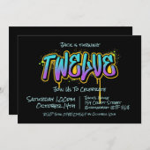 Graffiti Teen Zwölf Einladung (Vorne/Hinten)