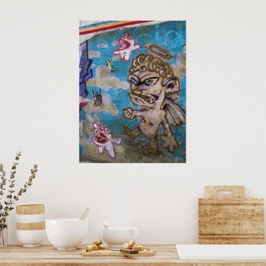 Graffiti - Teufel oder Engel? Poster (Küche)