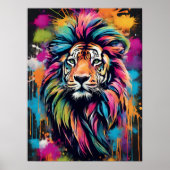 Graffiti Tiger Art Modernes Poster (Vorne)
