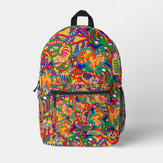 Graffiti Tiger Memphis Global Village Coffehouse Bedruckter Rucksack