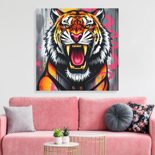Graffiti-Tigerrost Leinwanddruck