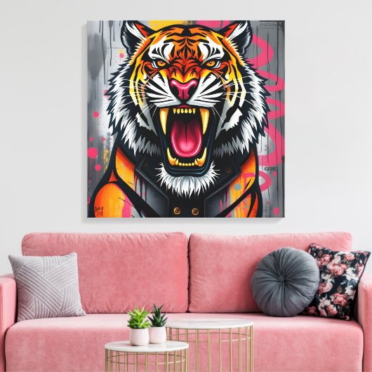 Graffiti-Tigerrost Leinwanddruck (Insitu (Wohnzimmer))