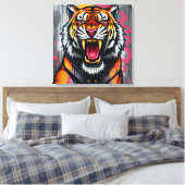 Graffiti-Tigerrost Leinwanddruck (Insitu (Schlafzimmer))