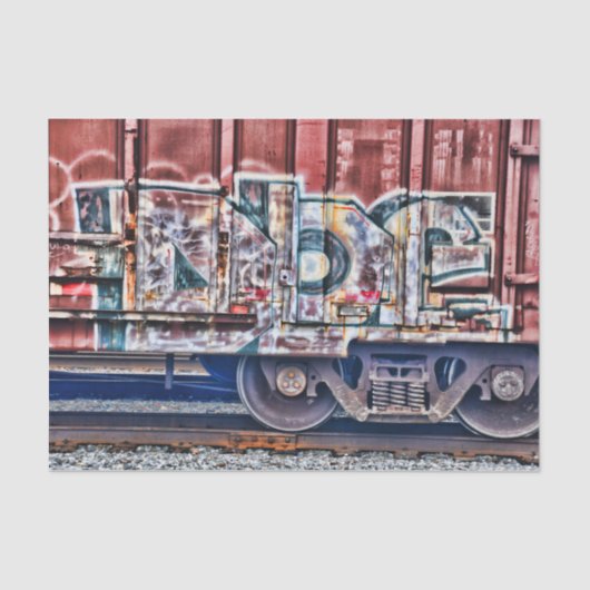 Graffiti Train Grunge Urban Street Art Seidenpapier (Vorderseite)