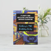 Graffiti Trains Einladung zum Geburtstag (Stehend Vorderseite)