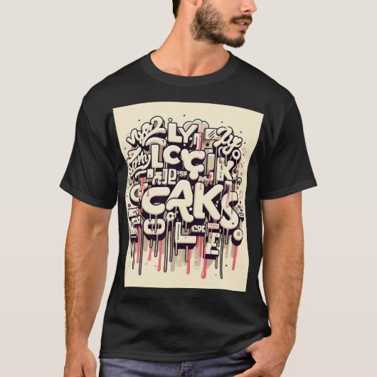 Graffiti Tropfen Typografy T-Shirt (Vorderseite)