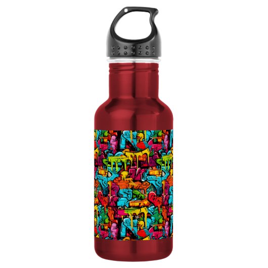 Graffiti, tropfende Farbe Edelstahlflasche (Vorderseite)