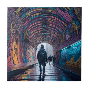 Graffiti-Tunnel Fliese